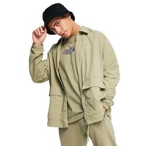 adidas 'Area 33' Coach Jacket Men's XL Jacket Tan with Purple Lining